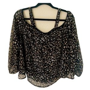 Express Floral Off Shoulder Crop Top Sz S